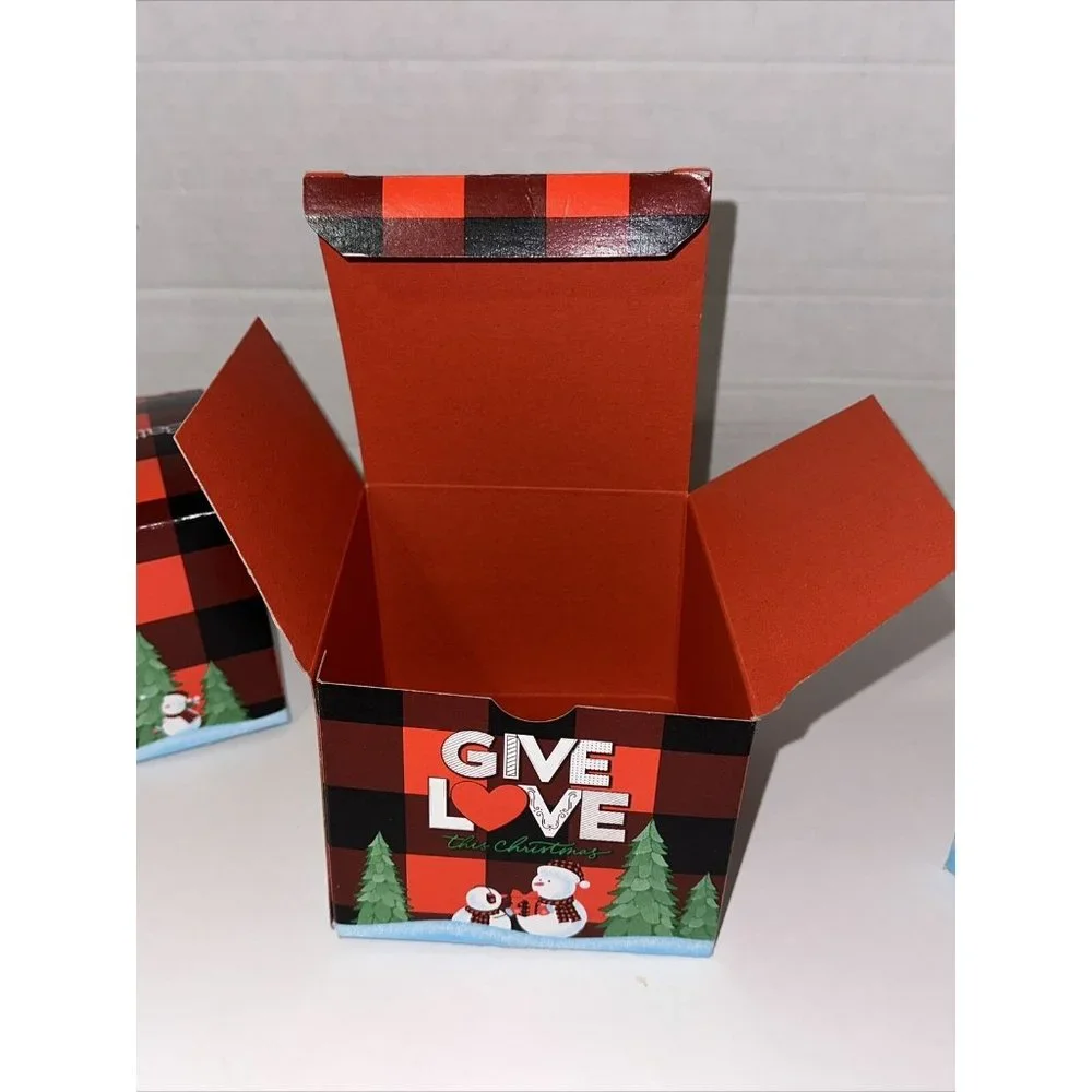 Bath & Body Works Christmas Snowmen 3 Wick Candle Gift Box Boxes Give Love 3